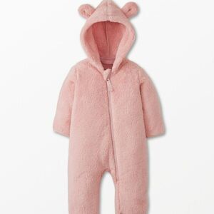 Hanna Andersson Baby Marshmallow Fleece Onesie - Pink, 0-3 Months,